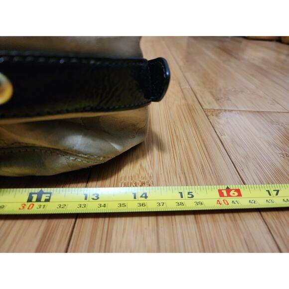 Coach Madison Hobo Style Hand Shoulder Bag #F0973-14305, Tan Sateen w Brown Trim - Picture 15 of 16